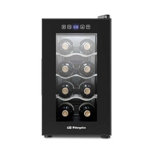 Orbegozo Vinoteca para vinos VT 840, 8 botellas, función auto-descongelación, 21 litros, negro.