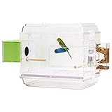✔ [Espacio de entretenimiento]: la jaula para pájaros tiene un espacio de poste largo para garantizar la seguridad de su pájaro en la jaula, incluyendo una percha de madera, para que los pájaros puedan sentarse y jugar.