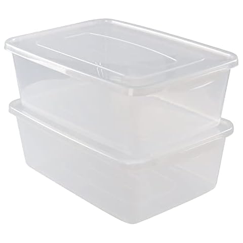 Bblina Clear Storage Bins Set of 2 Cover