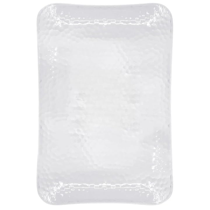 8.5 x 12.75 Inch Clear Hammered Rectangle Plastic Tray – Elegant Disposable Serving Tray for Parties, Catering, and Events, Durable Clear Plastic Display Tray for Appetizers, Desserts (3)