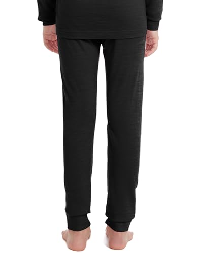 Kids Unisex 100% Merino Wool Base Layer Pants Lightweight Thermal Underwear Bottom2