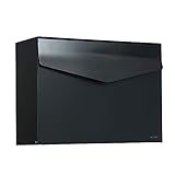 MEFA Briefkasten Letter 111 (Farbe schwarz, Postkasten mit Sicherheitsschloss, Größe 312x430x178 mm) 111120M