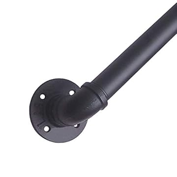 HMTE Stair Handrail, Rail Kit wiht Wall Handrails Brackets Indoor Stairs Against The Matte Black Paint Iron Pipe with Stair Railing Suitable for Corridors, Villas, lofts (Size : 150cm) (350cm)