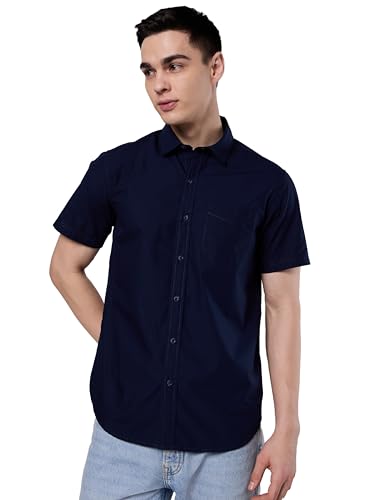 Image of Symbol Premium Men's Cotton Poplin Casual Shirt - Regular Fit | Half Sleeve | Pure Cotton (Available in Plus Sizes)
