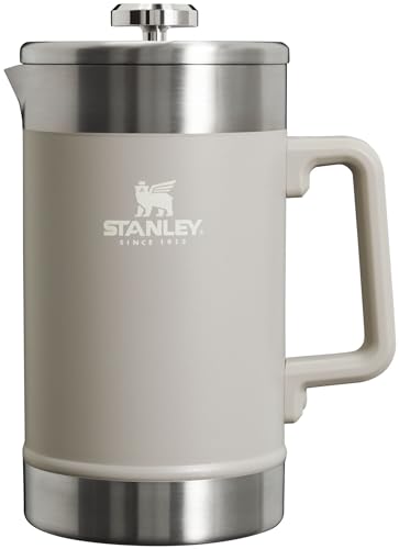 Comparison: Best Stay Hot French Press 5 Stanley Classic Stay-Hot French Press Coffee Maker 48 oz | 5 Minute Brew, 4 Hours Hot | Mesh Filter for Coffee Grounds | Insulated Stainless Steel French Press | BPA-Free | Ash.