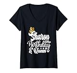 Photo Gallery donna sharon the birthday queen happy birthday shirt per le donne maglietta con collo a v Photo Gallery donna sharon the birthday queen happy birthday shirt per le donne maglietta con collo a v