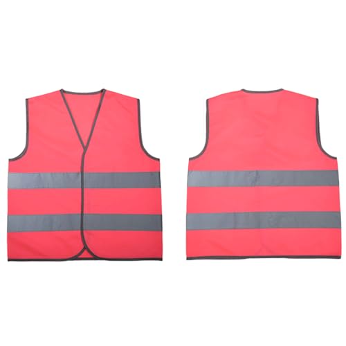Image of Pink High Visibility Vest for Children Kids High Hi Vis Vests Safety Vest Unisex Children's Safety Vest Reflective Gear Jacket in The Dark for 2-4 Years Boys Girls Gift Play Outside Ride Bike