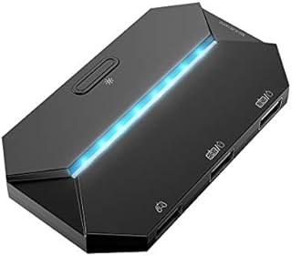 UrChoiceLtd G6L RGB Backlit Gaming Controller Converter, TYPE-C USB Keyboard and Mouse LED Adapter/Converter for PS4/Xbox One/Xbox 360/Nintendo Switch/PS3(Black)