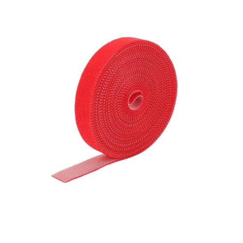 Organizador de cables USB de 5 m/rollo, ancho de 10/12/14,5/20/25 mm, gestión de cables, bridas de nailon ajustables, bridas for cables de auriculares(Red,5.0Mx10mm)