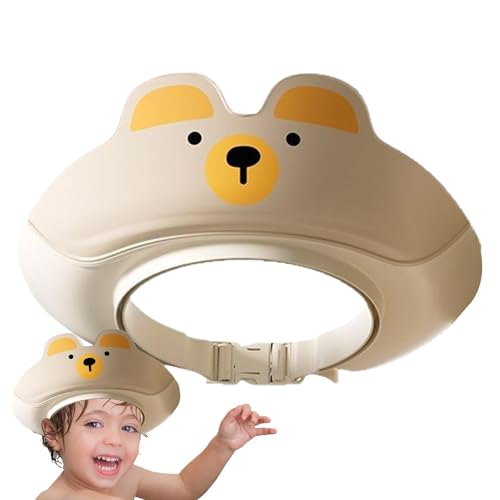 Capas de ducha para niños pequeños, sombrero de ducha para niños pequeños - Sombrero de visera de champú impermeable - Tapas de baño de champú de champú plegable ajustable para proteger la oreja de lo