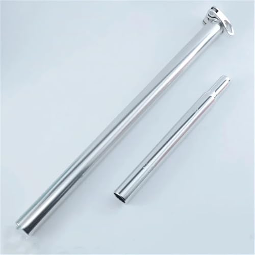 Folding Bike Length Adjustable seatpost 31.8mm，for Brompton seatpost Double Section, 31.8mm Telescopic seat Post (Gloss Silver)