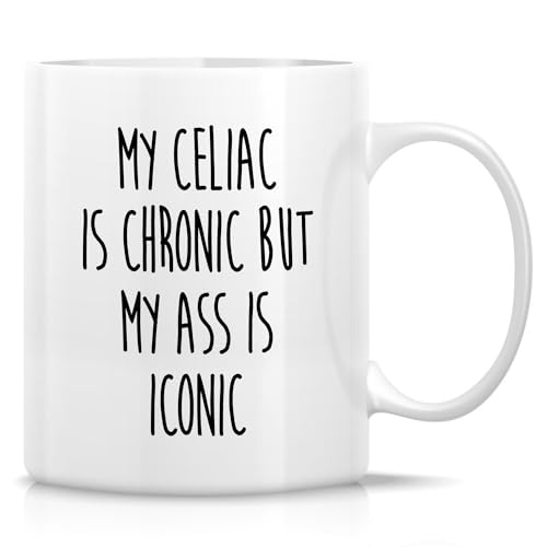 Retreez Funny Mug For Celiac Awareness, My Celiac Is Chronic Coffee Cups