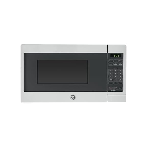 GE GCST07N1WSS Microwave Oven, 700-watt 6 Auto Cooking Settings, Kitchen Essentials for The Countertop, Dorm Room or Apartment, Child-Lock Technology 0.7 Cu. Ft, Stainless Steel