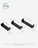 SONGMICS Set of 3 Modern Wall Shelves, Floating Storage Shelving with High Gloss Finish, and Invisible Mounting, Black LWS40BK - Image 3
