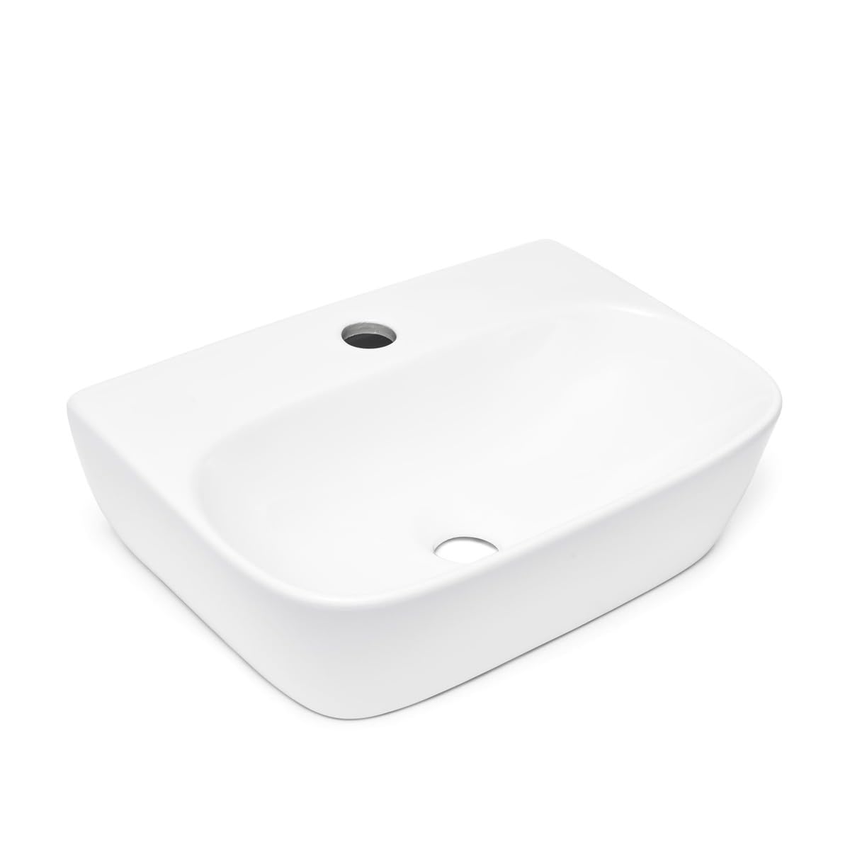 Lavabo suspendu de qualité supérieure Brevis | Dimensions compactes 43x30x13cm | Trou pour robinetterie inclus | Design élégant pour salle de bain moderne | Brevis SATBRE4330R