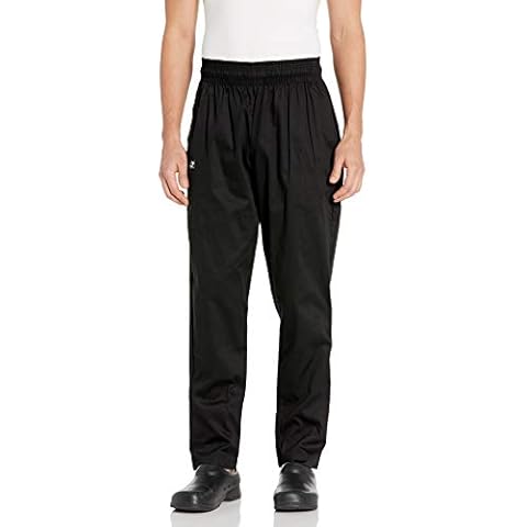 Chefwear Men's Unisex Baggy Cotton Chef Pant, Black, Medium Cover