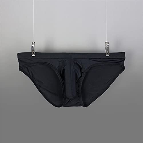 Andongnywell Men's Ice Silk Bullet Breathable Elephant Nose Underwear sexy ice silk sexy Briefs panties 3 Pack3