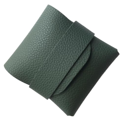 Caja de almacenamiento compacta de piel sintética para condómenes de viaje | discreto soporte para condones, bolsa de viaje de bolsillo, caja de condombo de viaje resistente, organizador ligero, verde