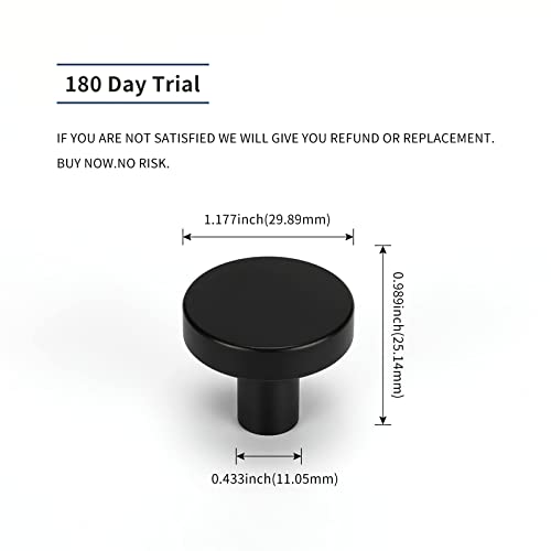 Homdiy 10 Pack Black Drawer Knobs Round Matte Black Kitchen Cabinet Knobs Metal Dresser Knobs Cabinet Handles For Desk Drawers Cupboard #TOP1