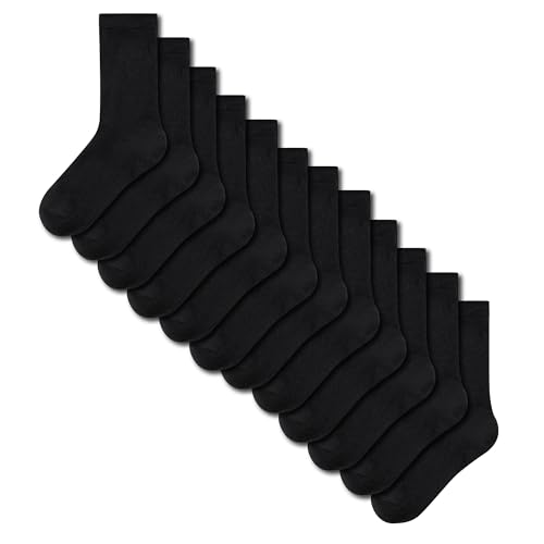 The Essentials Wardrobe Kids TEW 12 Pack Black Ankle Socks - UK 12.5-3.5/EU 31.5-36 - Black