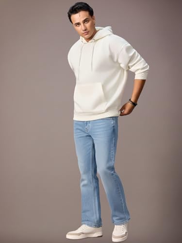 Image of Urbano Fashion Men's Stretch Fit Mid Rise Washed Bootcut Jeans Stretchable