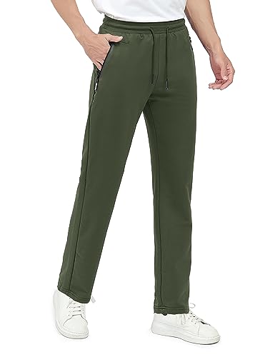 cioiniei Men's Track Bottoms Sports Tracksuit Casual Cotton Breathable Gym Trousers Men Fitness Jogging Sweatpants Training Army Green S