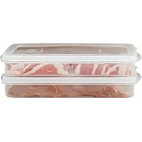 wulikanhua 2 Pack-Plastic Bacon Storage Containers with lids airtight Cold Cuts Cheese Deli Meat Saver Food Storage Container for Refrigerators,Freezer, Lunch Box Cookie Holder meal prep container Cover
