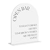 Open Bar Sign Wedding Bar Decor Acrylic Signs for Wedding Engagement Bridal Shower Ceremony Reception Event Party 8″x10″
