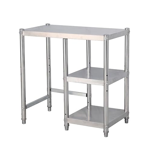 XPLKQXE Estante Almacenamiento Acero Inoxidable Grado Comercial Cocinas, Unidad Almacenamiento Estantes Ajustables, Organizador Garajes, Oficinas, Restaurantes(120x40x80cm)