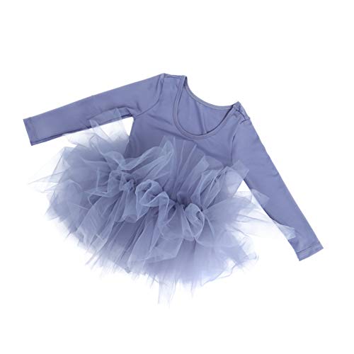 ABOOFAN Kids Girls Mangas Compridas Tutu Dress Ballet Collet para Dançar Ginástica Performance (M Ci
