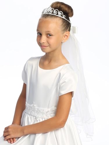Pink Princess First Communion Veil for Girls 7-16 - Girls Veil with Tiara - 1st Holy Communion Veil - Velos para Primera Comunion3