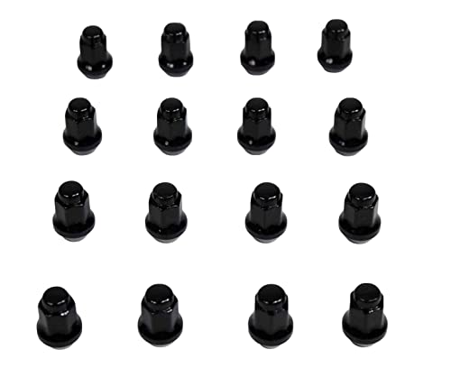 Image of MASSFX Golf Cart Lug Nuts Full Set 16 Count for E-Z-Go Club Car Yamaha EZGO (HEX14MM L28MM 3 /8-24, Black)
