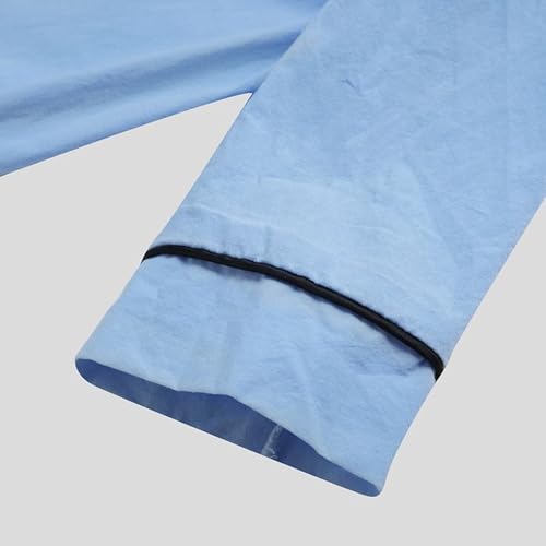 Men's Cotton Nightshirt Thin Long Sleeve Henley Neck Button Long Sleepwear Soft Nightgown for Sleeping Sleep Shirt3