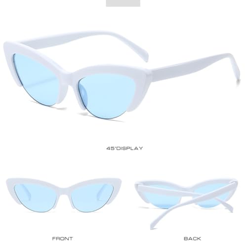 Lunettes de soleil œil de chat demi-monture protégeant des UV400