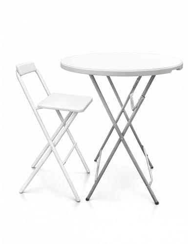 Miniatura 7 de Jardin202 - Taburete Plegable Alto De Metal Extra Grueso Con Reposapies Para Cocinas Y Bar Silla Con Respaldo Resistente Unidad Blanco Blanco