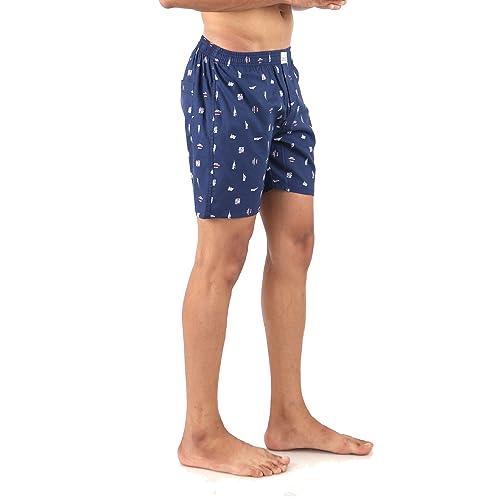 Image of ALPHABETS Men's Cotton Regular Striped Boxer Briefs (Pack of 3) Black, Maroon, Dark Blue