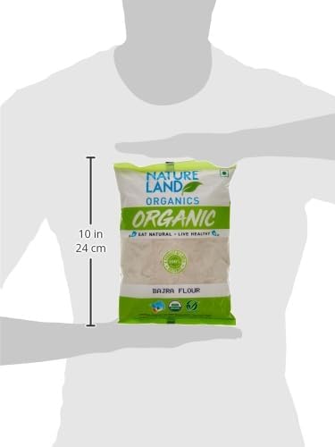 Image of Natureland Organics Bajra /Pearl Millet Flour 500 Gm - Organic Flour (Pack of 3)