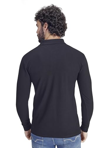 Image of Men's Cotton-Rich Full-Sleeve Polo T-Shirt with Pocket Premium Pique Fabric Casual & Stylish