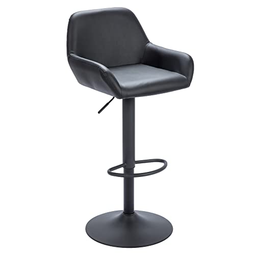 ASBEQUZBE Taburete de Bar, Altura Regulable, Silla giratoria para Restaurante de Desayuno con Respaldo, con Revestimiento de Cromo, Adecuado para mostrador, Comedor, cafetería, Desayuno Stabilize