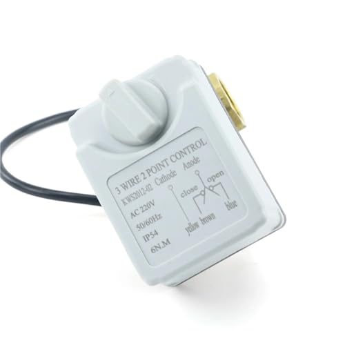 Válvula de bola motorizada de latón con actuador eléctrico de 3 vías y 3 cables 6