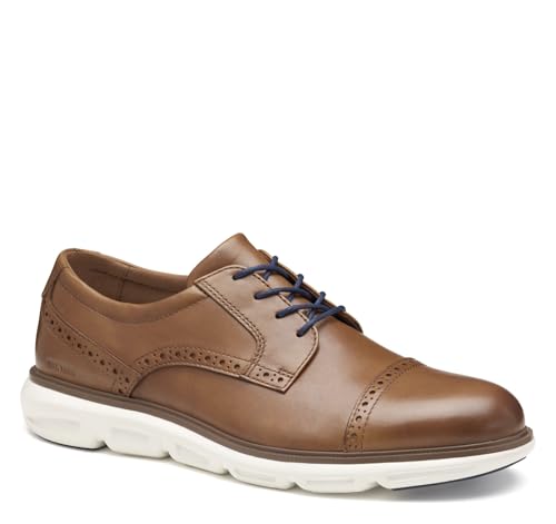 Johnston & Murphy Men's Arnett Cap Toe Lace-Up Oxford, Tan Full Grain, 9 M