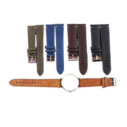 Correa de reloj de repuesto de cuero de vaca marrón de 18mm modelo EDVTK35 2