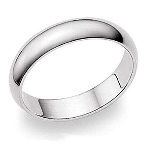 Metal Factory 5MM Sterling Silver High Polish Plain Dome Tarnish Resistant Comfort Fit Wedding Band Ring - Main Image