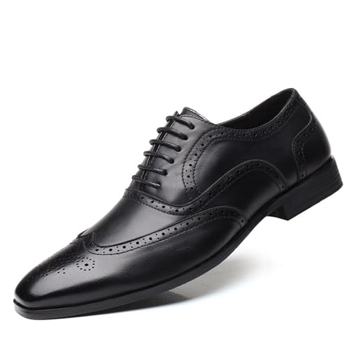 Oxford Shoes for Men Lace Up Square Toe PU Leather Oxford Shoes Non Slip Anti-Slip Rubber Sole Party Slip-On Oxford Dress Modern Wedding Office Work Tuxedo Shoes