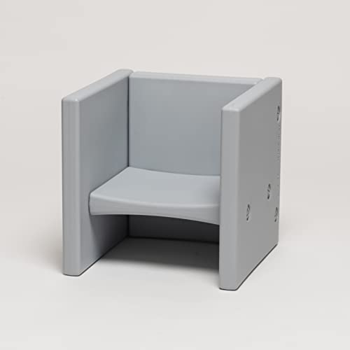 Edu�play �}���`�L���[�u�`�F�A HDPE �y�� �f�X�N �`�F�A 3WAY ����2�i�K�����\ ���ǂ��p �L�b�Y�Ƌ� ���ݑ� �ω׏d80Kg 37×37×37cm GRAY �O���[