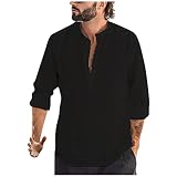 T-shirt pour garçon boutonné en coton col bateau uni dos nu 14 février The Fall Hemd, Noir , L
