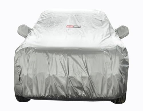 Image of ULTRA SHIELD Mist Grey Series 100% Waterproof Car Body Cover for Honda Amaze with Mirror & Antenna Pockets | Triple Stitched, Elastic, Custom Fit, Heat Resistant, Anti-Dust, All-Weather Cover