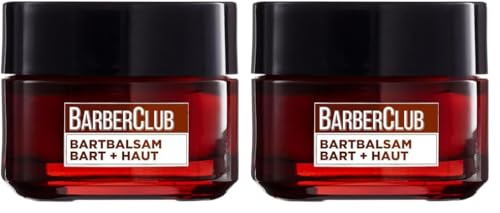 L'Oréal Men Expert Bartbalsam Bart + Haut für Männer, Unterstützung beim gesunden Bartwachstum, Bartpflege für Herren mit ätherischem Zedernholzöl, Barber Club, 1 x 50 ml (Packung mit 2)
