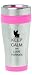 Hot Pink 16oz Insulated Stainless Steel Travel Mug Z1326 Keep Calm and Love Yorkies
