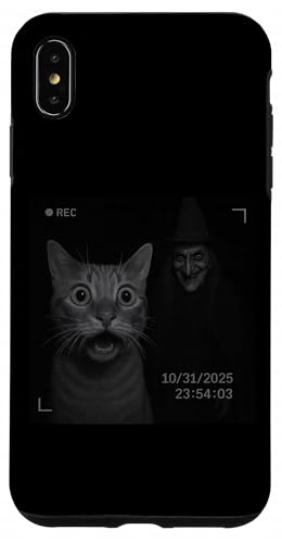 Funny Cat On Security Camera With Witch Halloween X}zP[X iPhone XS Max p